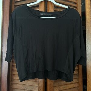 All Saints Black Long Sleeve Top